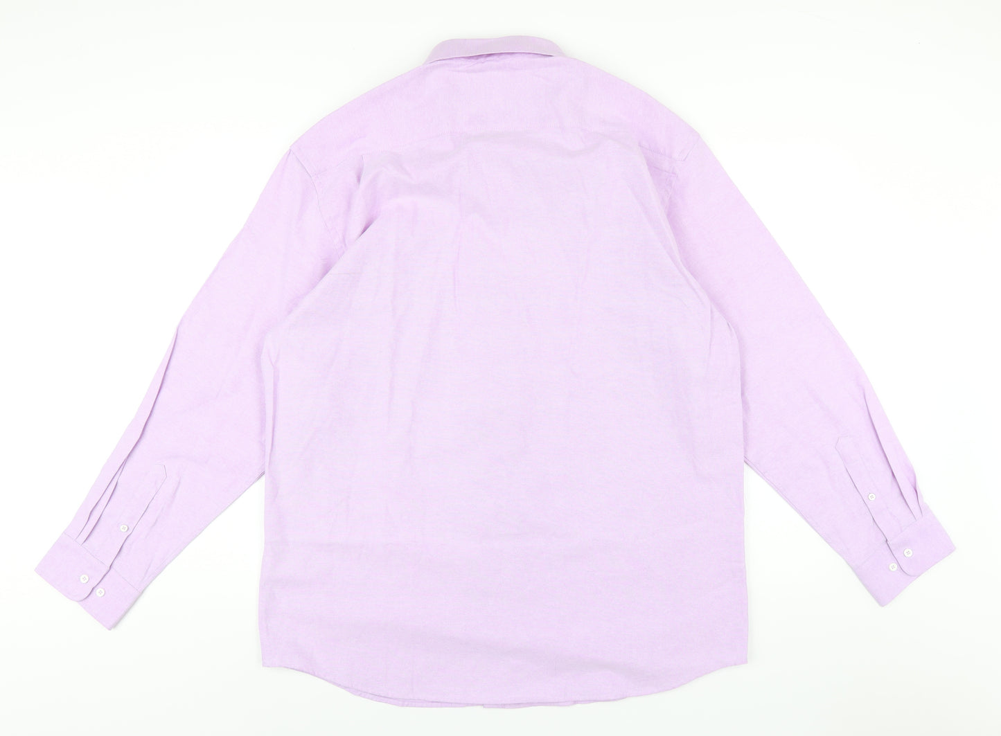 Janeo British Apparel Mens Purple Cotton Dress Shirt Size 2XL Collared Button