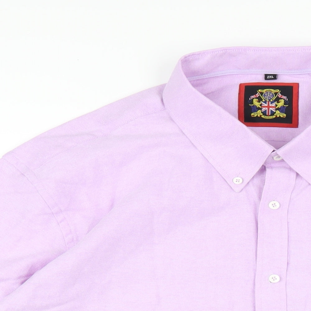 Janeo British Apparel Mens Purple Cotton Dress Shirt Size 2XL Collared Button