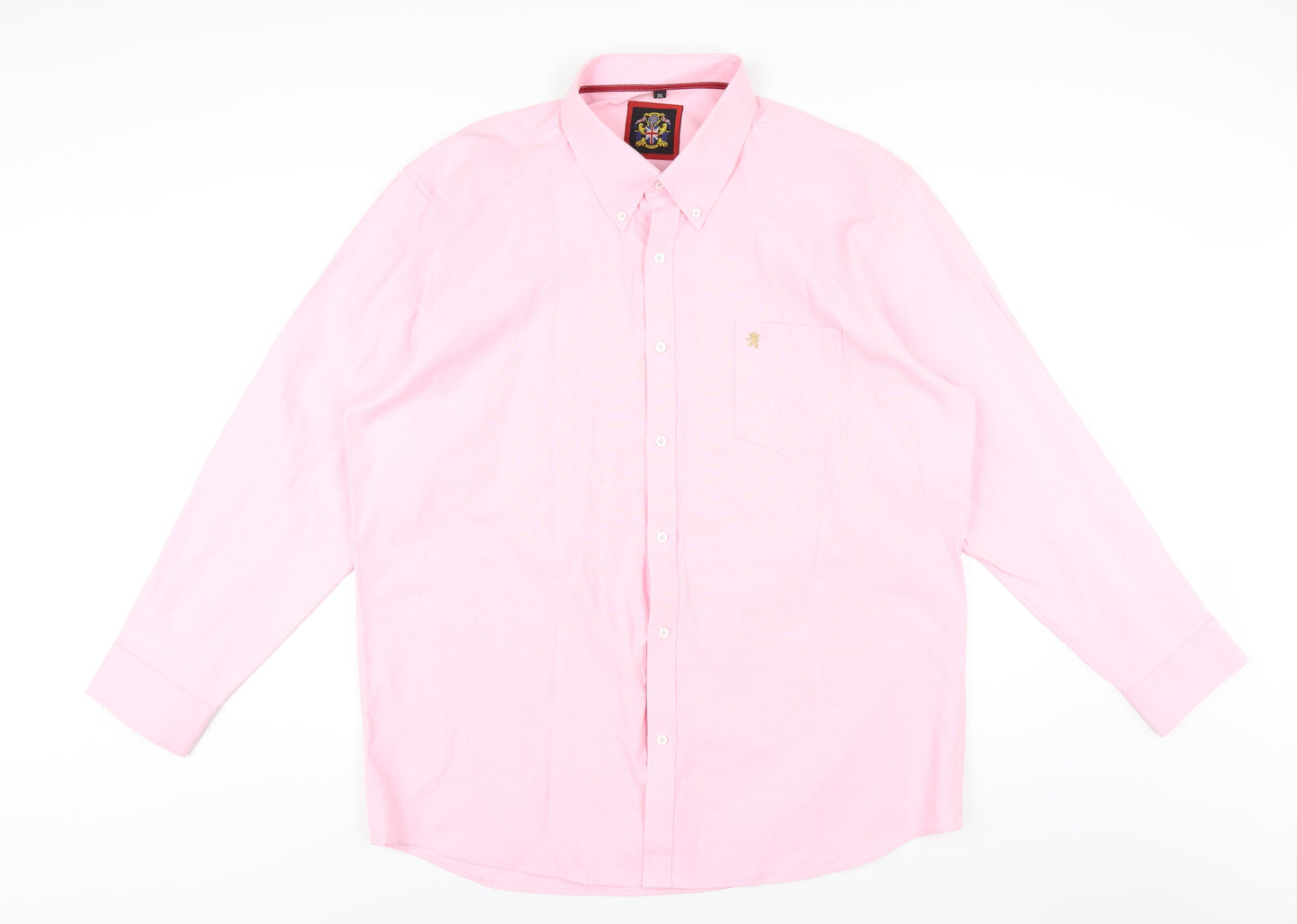 Janeo British Apparel Mens Pink Cotton Dress Shirt Size 2XL Collared Button
