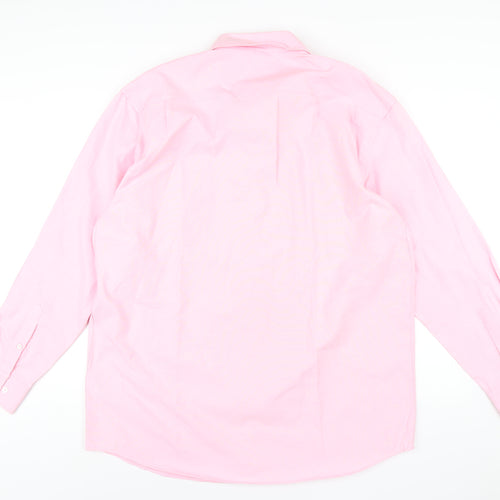 Janeo British Apparel Mens Pink Cotton Dress Shirt Size 2XL Collared Button