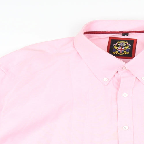 Janeo British Apparel Mens Pink Cotton Dress Shirt Size 2XL Collared Button