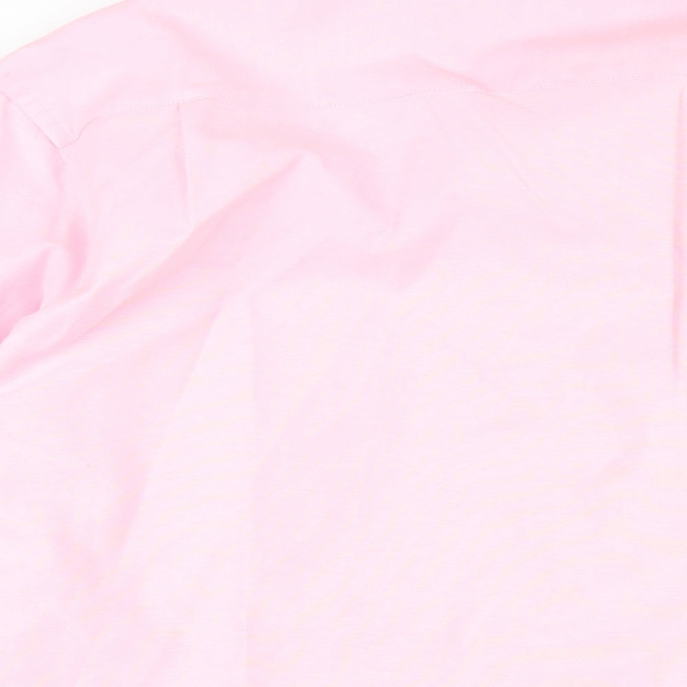 Janeo British Apparel Mens Pink Cotton Dress Shirt Size 2XL Collared Button