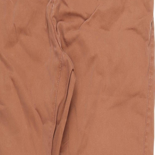 Soul Star Mens Brown Cotton Trousers Size 36 in L30 in Regular Zip