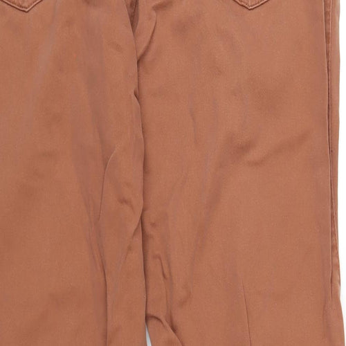 Soul Star Mens Brown Cotton Trousers Size 36 in L30 in Regular Zip