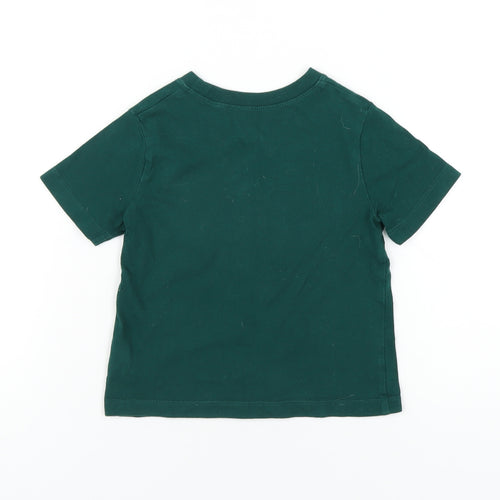 Gap Boys Green Cotton Basic T-Shirt Size 3 Years Round Neck Pullover