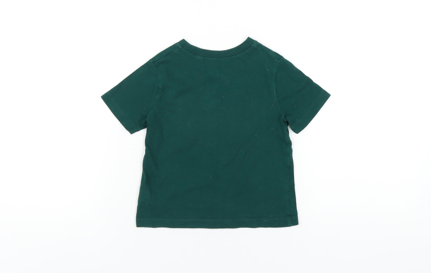 Gap Boys Green Cotton Basic T-Shirt Size 3 Years Round Neck Pullover