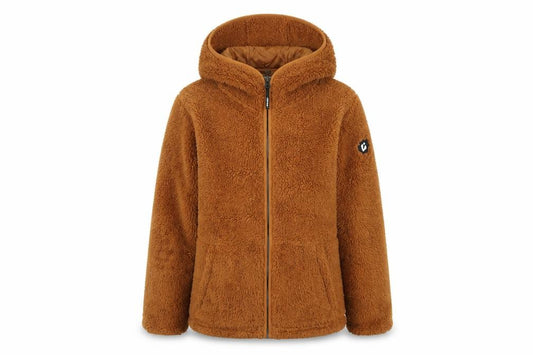 Front view of Killtec women’s brown jacket coat, size UK 10, zip