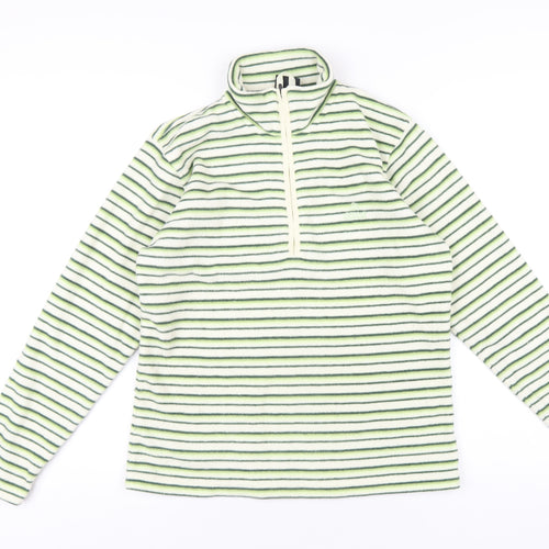 Craghoppers Womens Green Striped Polyester Pullover Sweatshirt Size 10 Zip