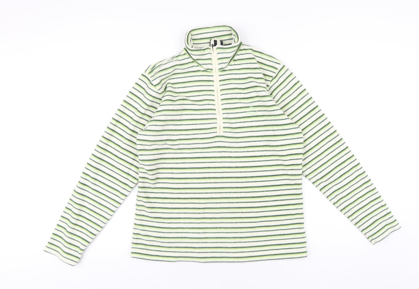 Craghoppers Womens Green Striped Polyester Pullover Sweatshirt Size 10 Zip