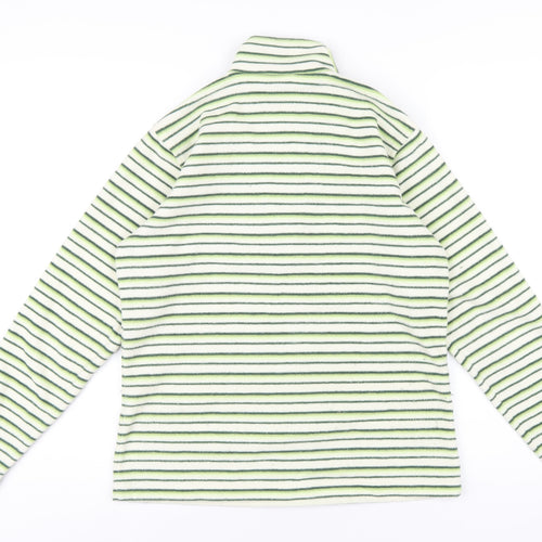 Craghoppers Womens Green Striped Polyester Pullover Sweatshirt Size 10 Zip