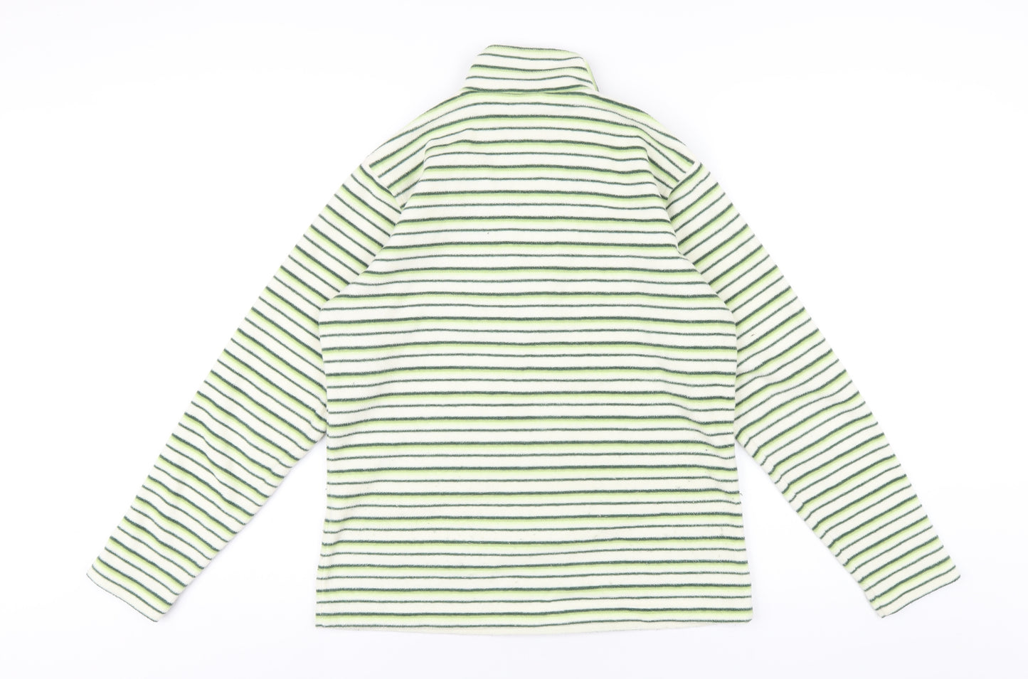 Craghoppers Womens Green Striped Polyester Pullover Sweatshirt Size 10 Zip