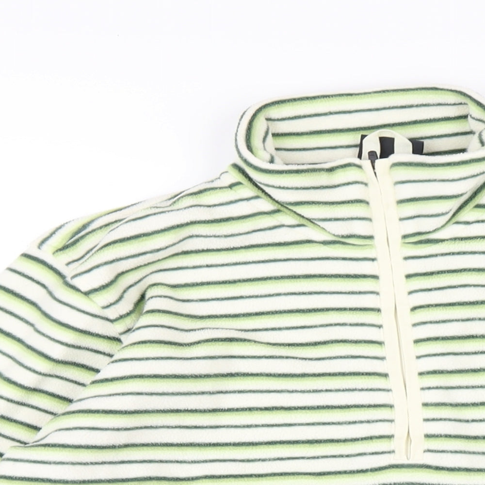 Craghoppers Womens Green Striped Polyester Pullover Sweatshirt Size 10 Zip
