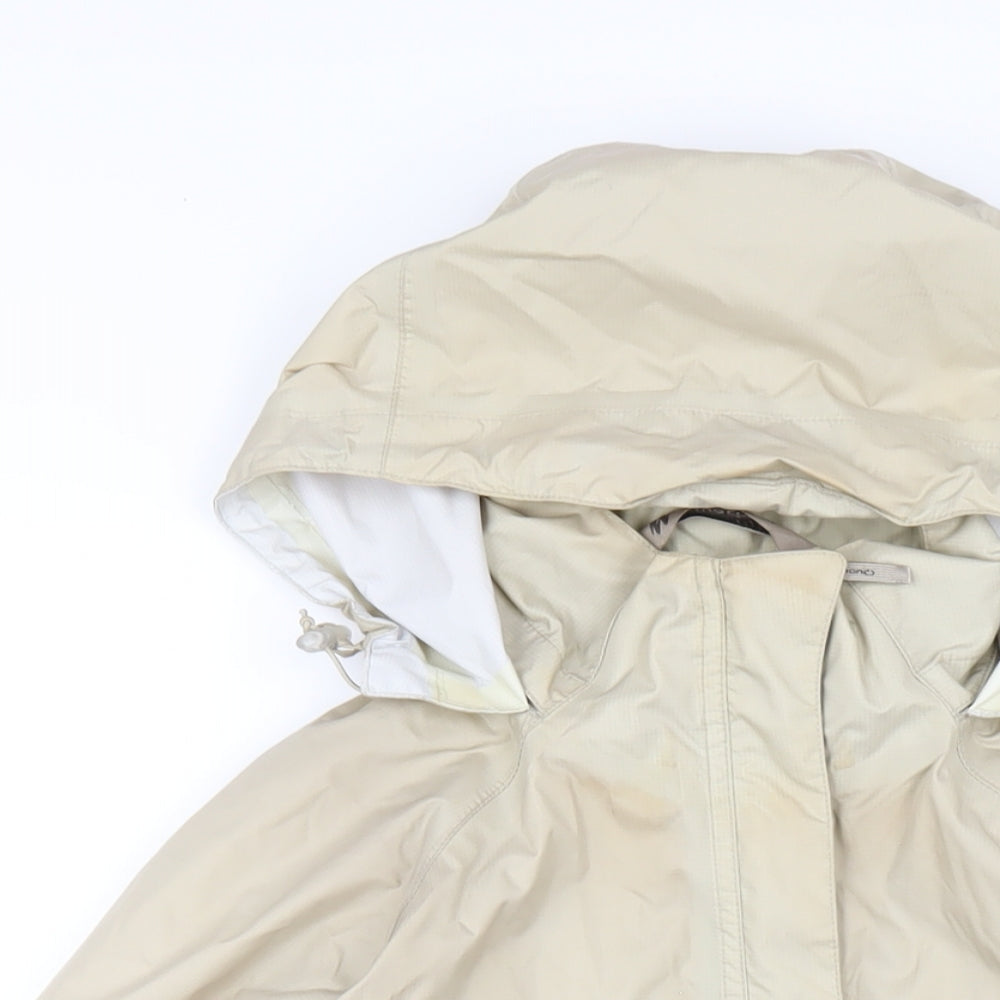 DECATHLON Womens Beige Rain Coat Coat Size S Zip