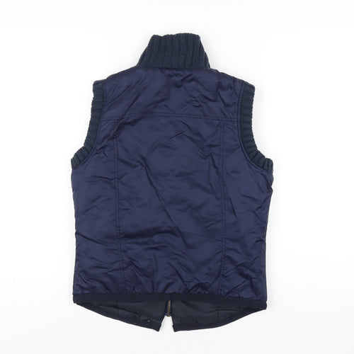 YAYA Womens Blue Gilet Waistcoat Size S Zip