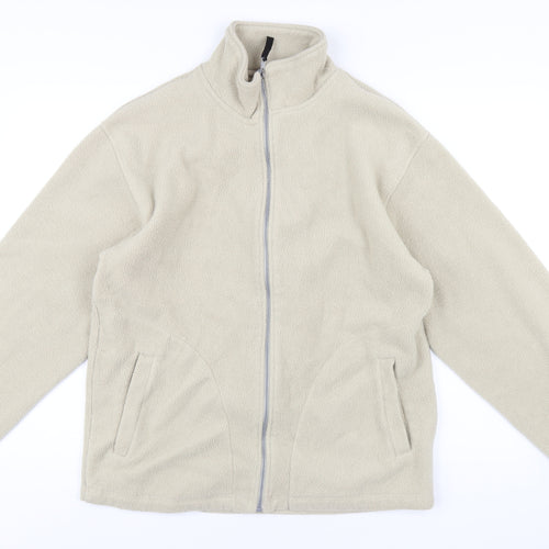 Classic Womens Beige Jacket Size S Zip