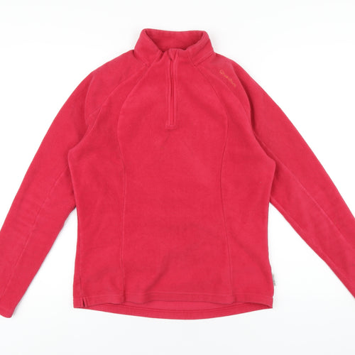 DECATHLON Womens Pink Polyester Pullover Sweatshirt Size L Zip