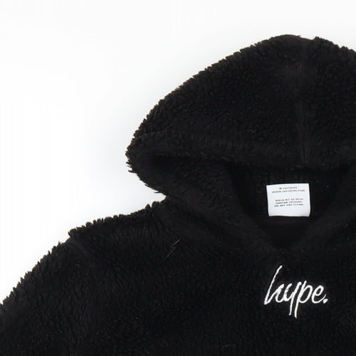 Hype Boys Black Polyester Pullover Hoodie Size 11-12 Years Pullover