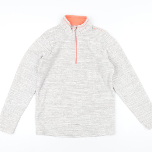DECATHLON Girls Grey Polyester Pullover Sweatshirt Size 14 Years Zip