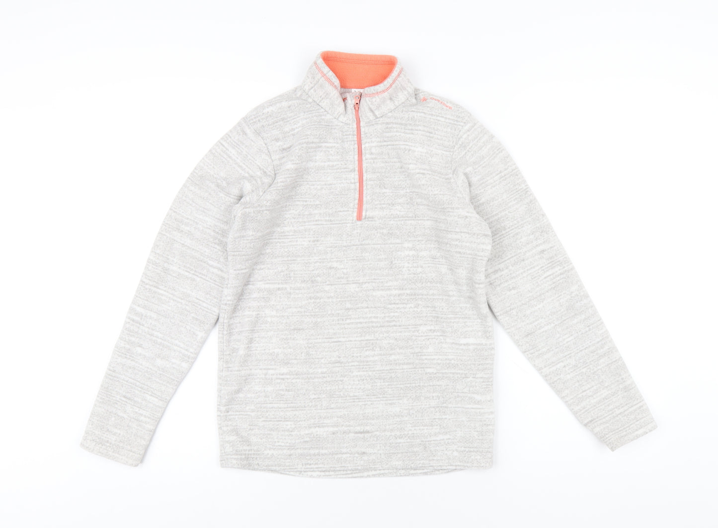 DECATHLON Girls Grey Polyester Pullover Sweatshirt Size 14 Years Zip