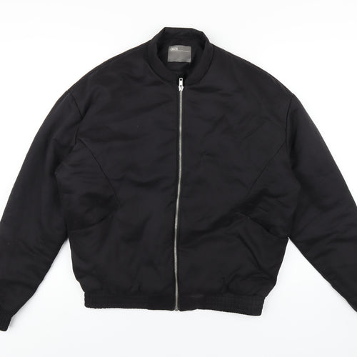 ASOS Mens Black Bomber Jacket Coat Size S Zip