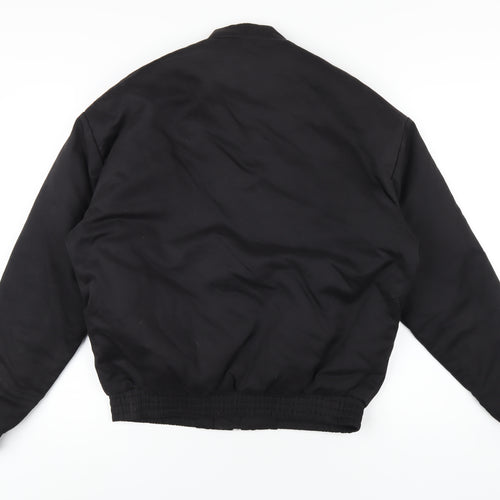 ASOS Mens Black Bomber Jacket Coat Size S Zip