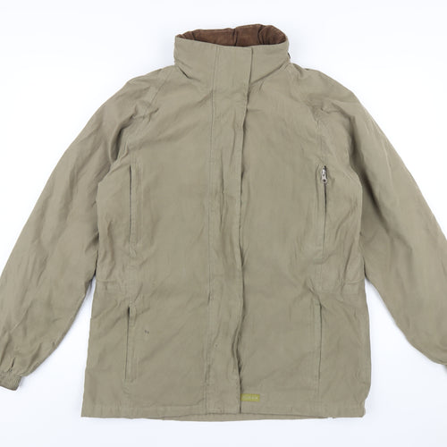 Parka Mens Green Parka Coat Size L Zip
