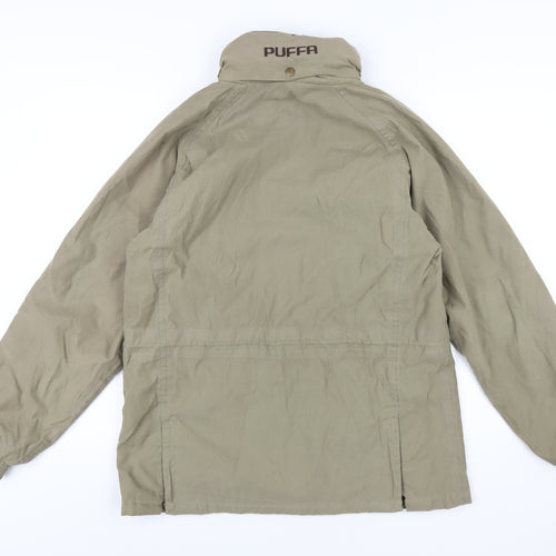 Parka Mens Green Parka Coat Size L Zip