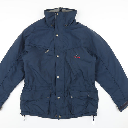 SOS Mens Blue Rain Coat Coat Size S Zip