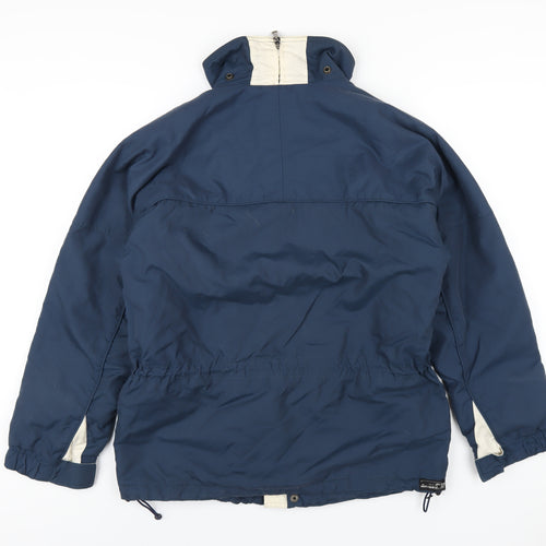 SOS Mens Blue Rain Coat Coat Size S Zip