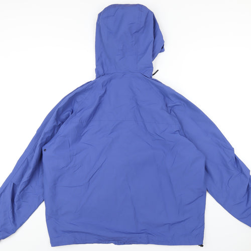 Zara Mens Blue Windbreaker Coat Size M Zip