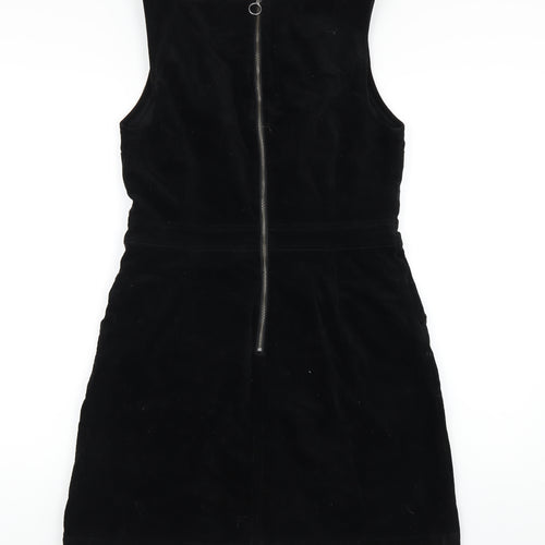 Warehouse Womens Black Cotton A-Line Size 12 Round Neck Zip