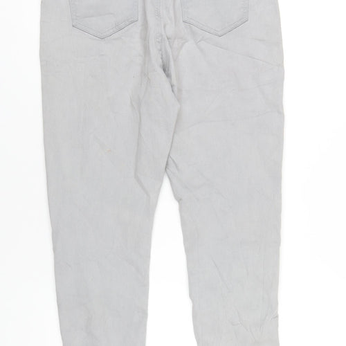 Marks and Spencer Womens Grey Cotton Skinny Jeans Size 14 L29 in Regular Zip