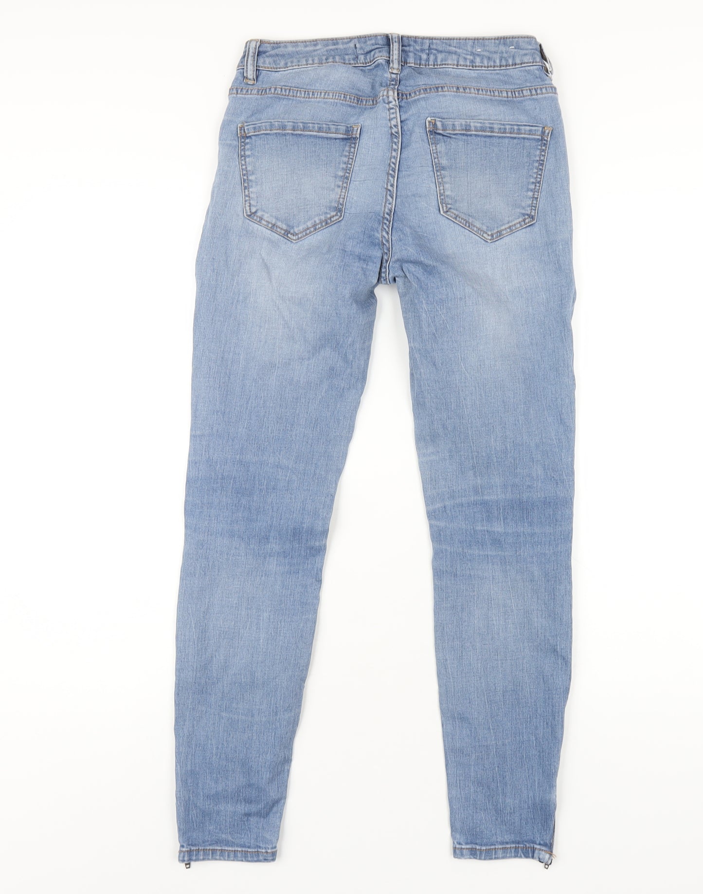 New Look Womens Blue Cotton Skinny Jeans Size 8 L27 in Regular Zip