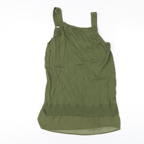 NEXT Womens Green Viscose Basic T-Shirt Size S Square Neck