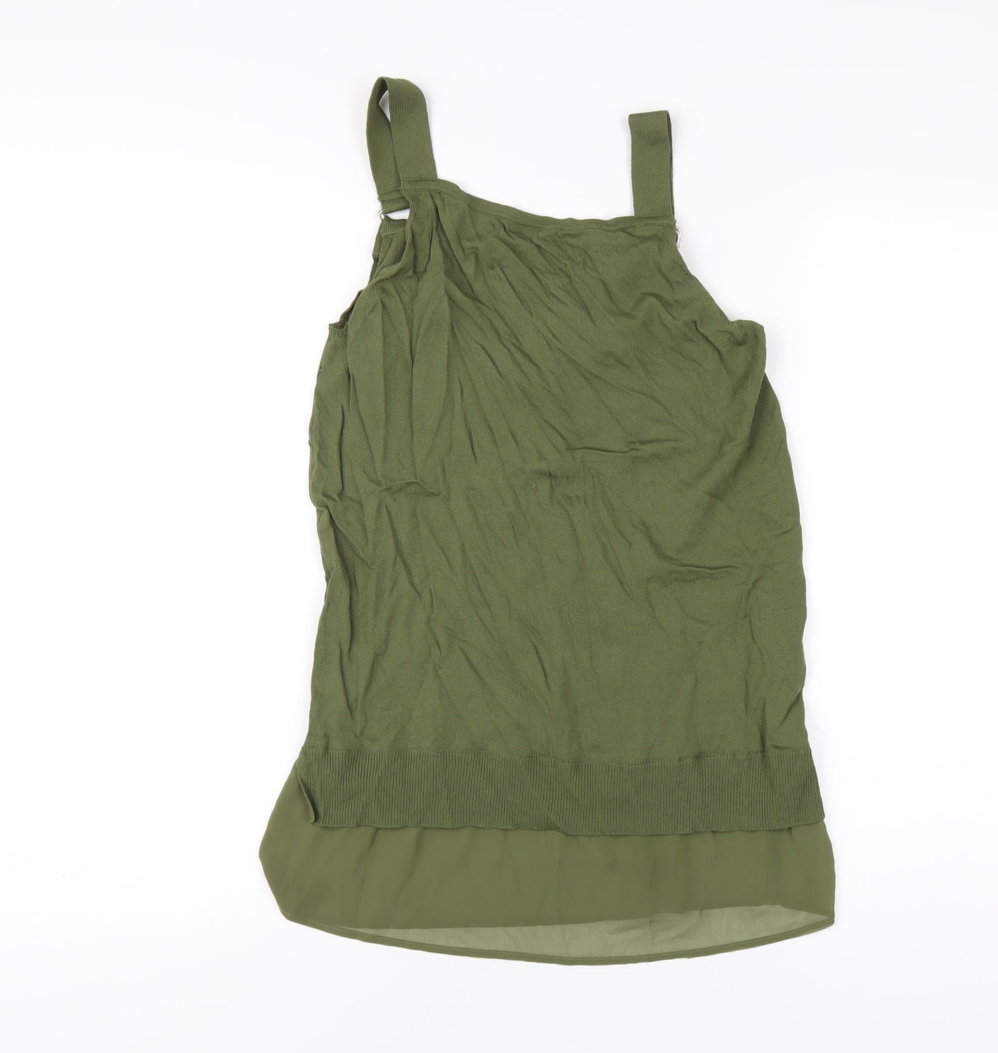 NEXT Womens Green Viscose Basic T-Shirt Size S Square Neck