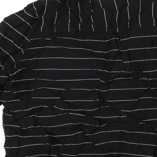 Gap Womens Black Striped Viscose Basic T-Shirt Size XL V-Neck