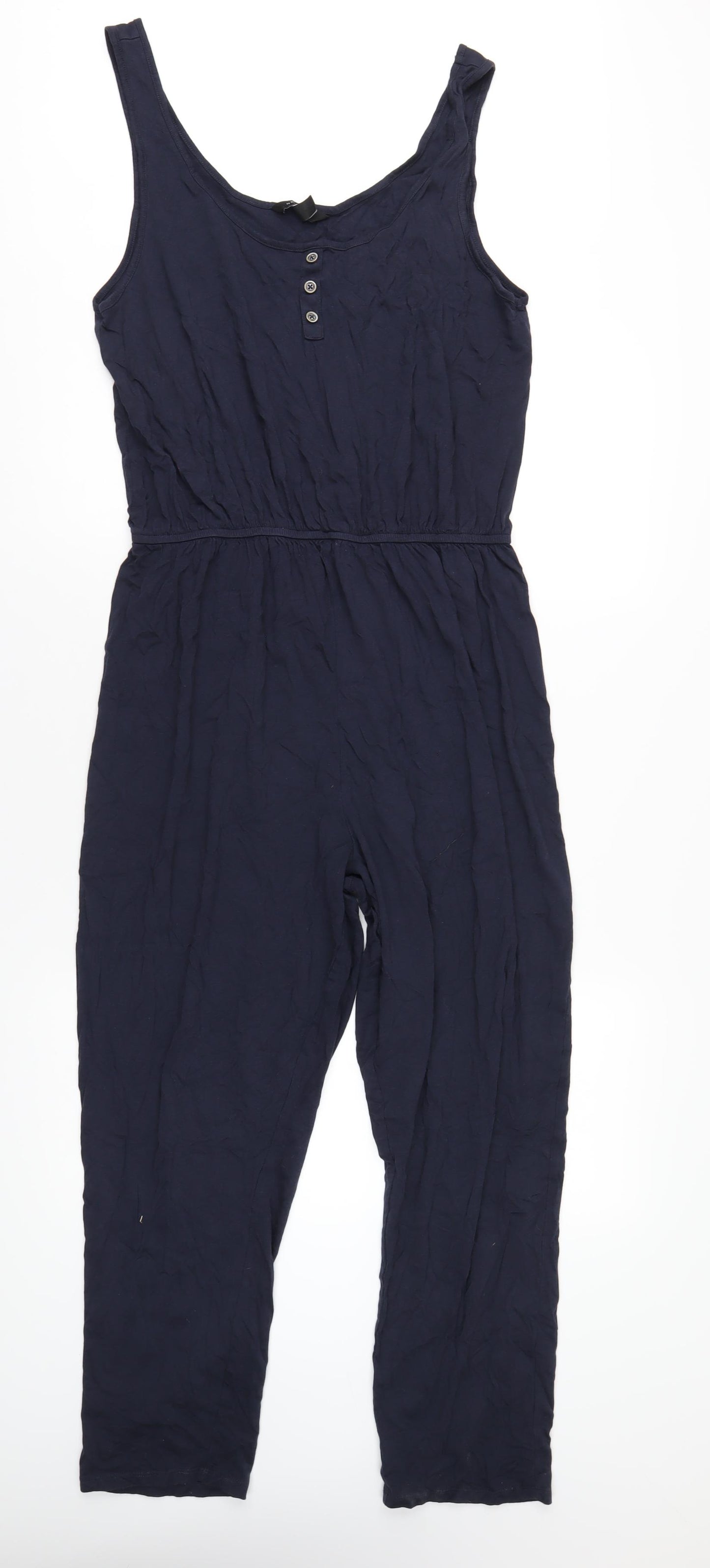 New Look Womens Blue Cotton Jumpsuit One-Piece Size 18 L27 in Pullover