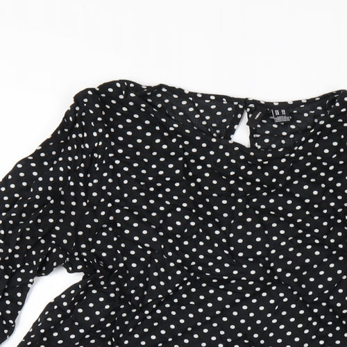 VERO MODA Womens Black Viscose A-Line Size XS Round Neck Button