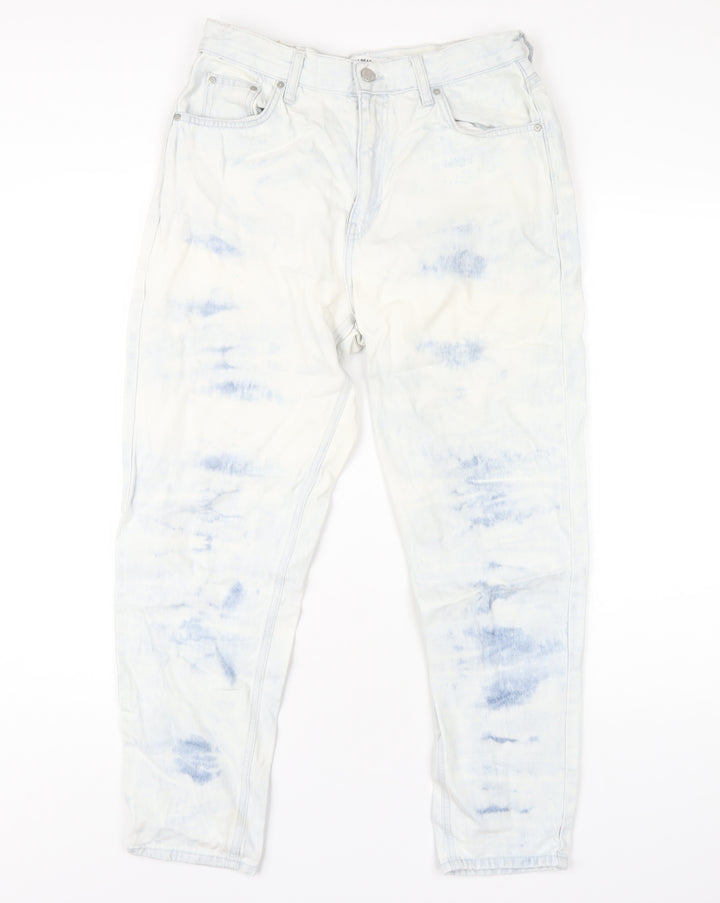 Pull&Bear Womens Blue Cotton Straight Jeans Size 12 L28 in Regular Zip