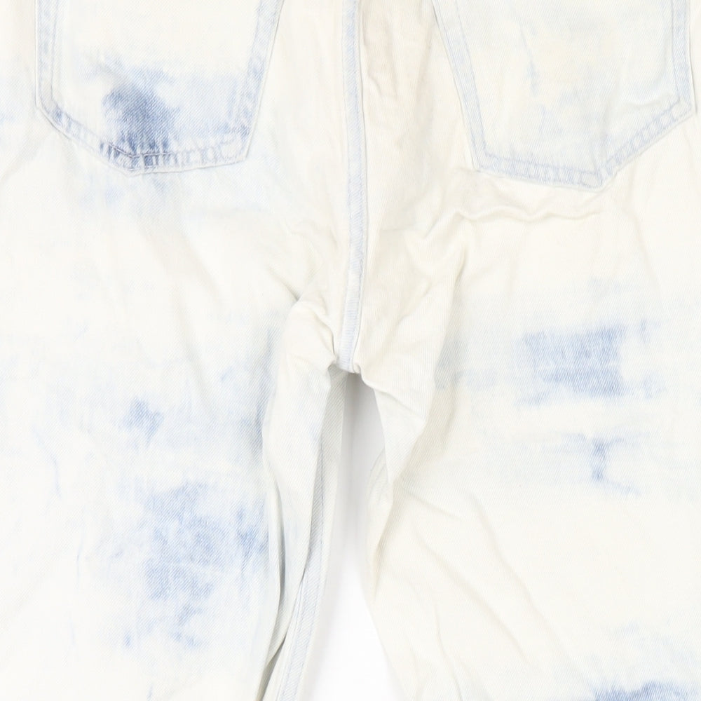 Pull&Bear Womens Blue Cotton Straight Jeans Size 12 L28 in Regular Zip