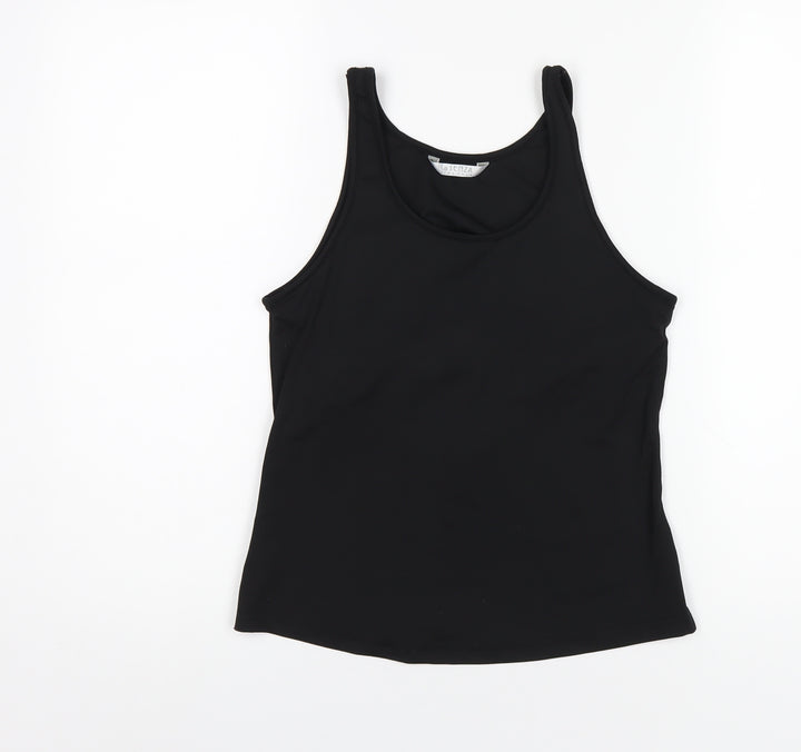 La Senza Womens Black Polyester Basic Tank Size 12 Scoop Neck