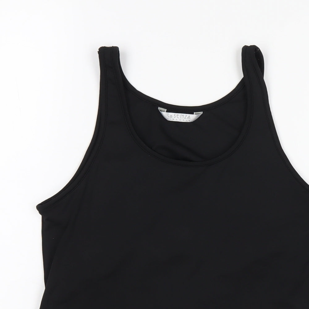La Senza Womens Black Polyester Basic Tank Size 12 Scoop Neck