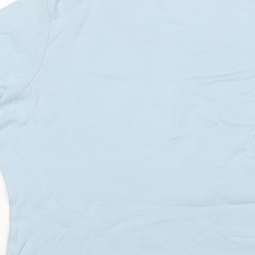 Marks and Spencer Womens Blue Cotton Basic T-Shirt Size 16 Round Neck