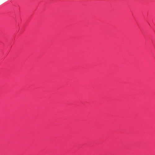 marksand Womens Pink Cotton Basic T-Shirt Size 16 Round Neck