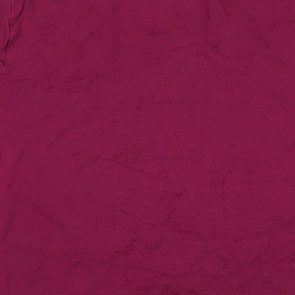 Gap Womens Purple Cotton Basic T-Shirt Size L Round Neck