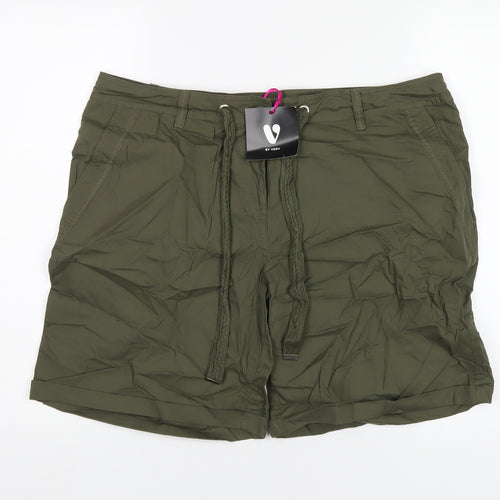 Very Womens Green Cotton Basic Shorts Size 16 L7 in Regular Zip
