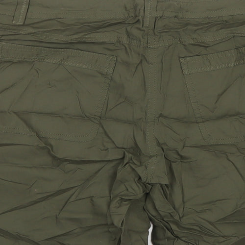 Very Womens Green Cotton Basic Shorts Size 16 L7 in Regular Zip