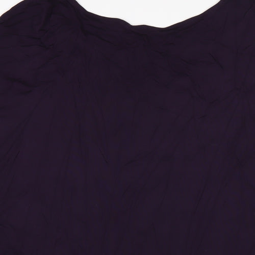 Great Plains Womens Purple Viscose Basic T-Shirt Size L Round Neck