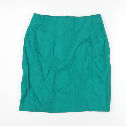 Chelsea Girl Womens Green Cotton A-Line Skirt Size 14 Zip