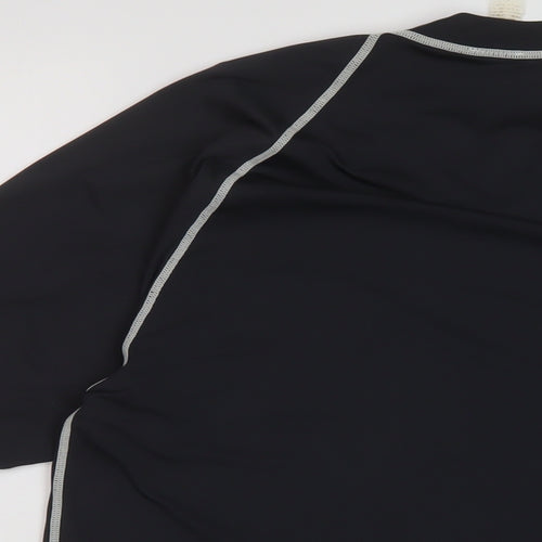 Scubapro Mens Black Polyester Basic T-Shirt Size S Mock Neck Pullover